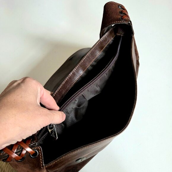 Arcadia genuine leather and suede bag made in Italy. - Picture 11 of 14